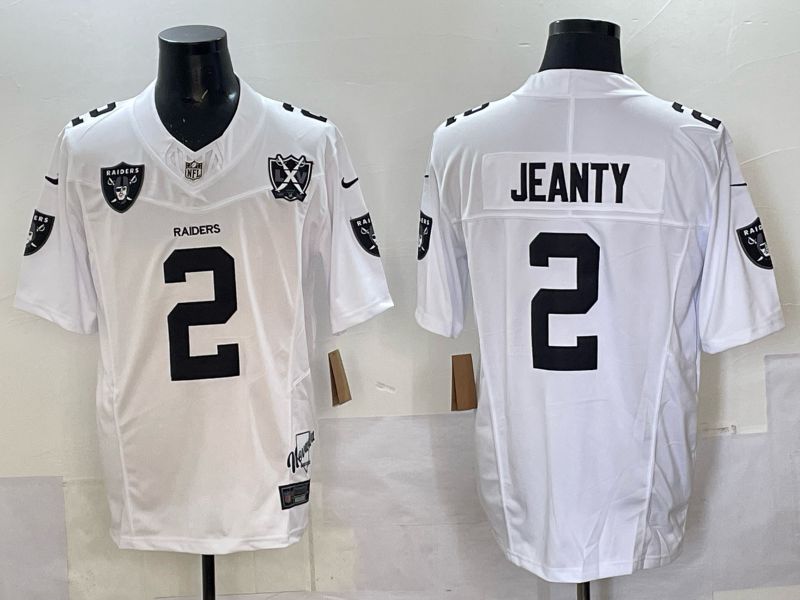 Men 2025 Oakland Raiders #2 Jeanty White Retro Third Generation Nike Limited NFL Jersey style 01->oakland raiders->NFL Jersey